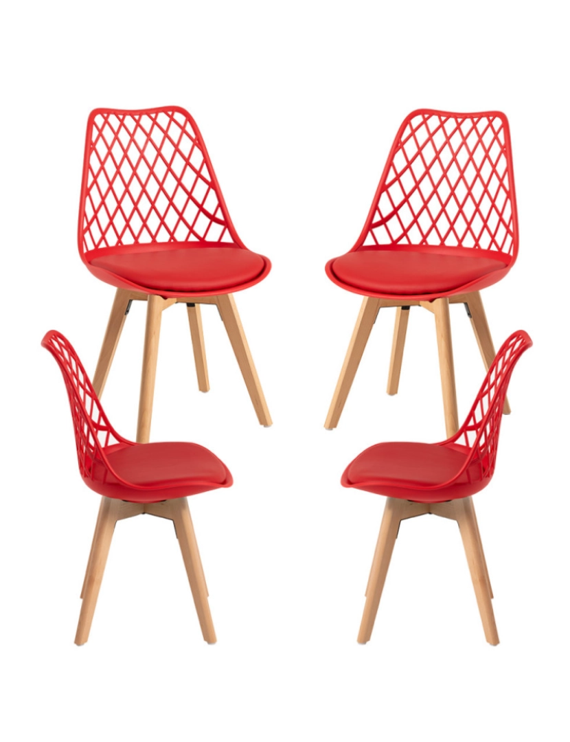 Presentes Miguel - Pack 4 Cadeiras Mima - Vermelho