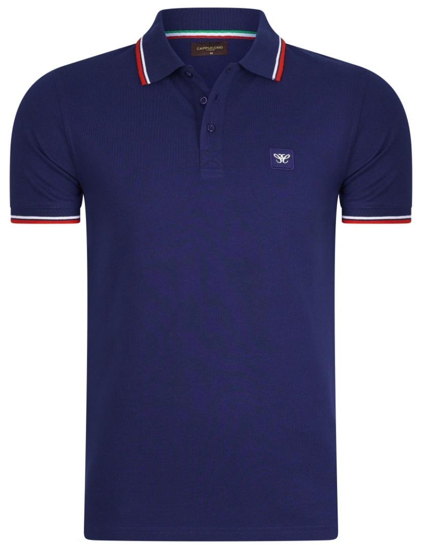 imagem de Cappuccino Italia Polo Applique Pique Azul2