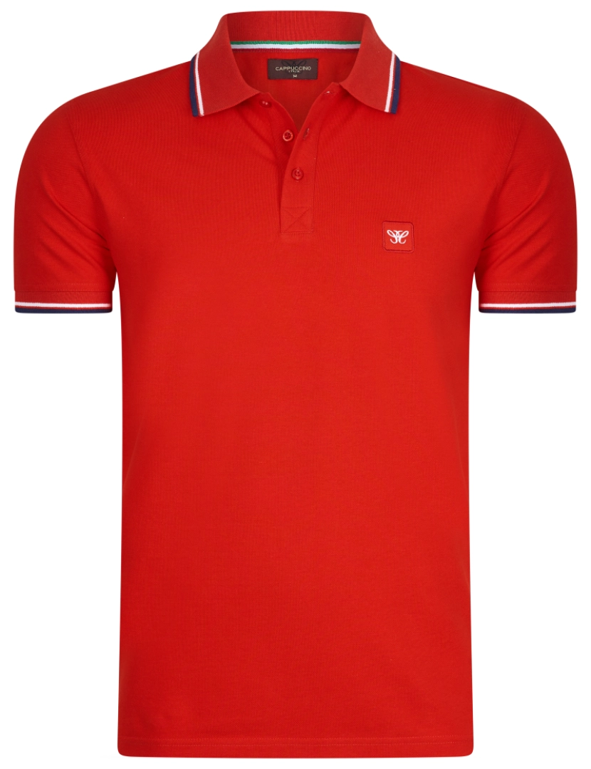 imagem de Cappuccino Italia Polo Applique Pique Vermelho1