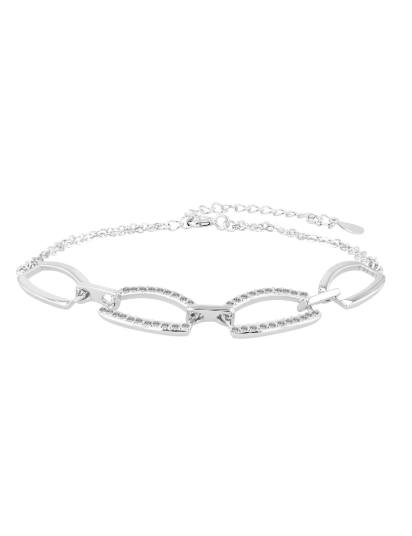 Prata De Lei 925 - Pulseira em Prata de Lei 925 Banhada a Ródio 17+5 cm