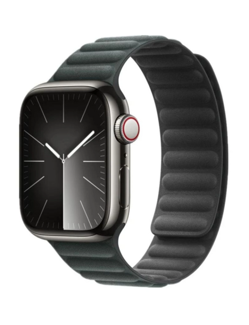 Antiimpacto! - Bracelete elos magnética em tecido para Apple Watch Series 3 42mm verde escuro