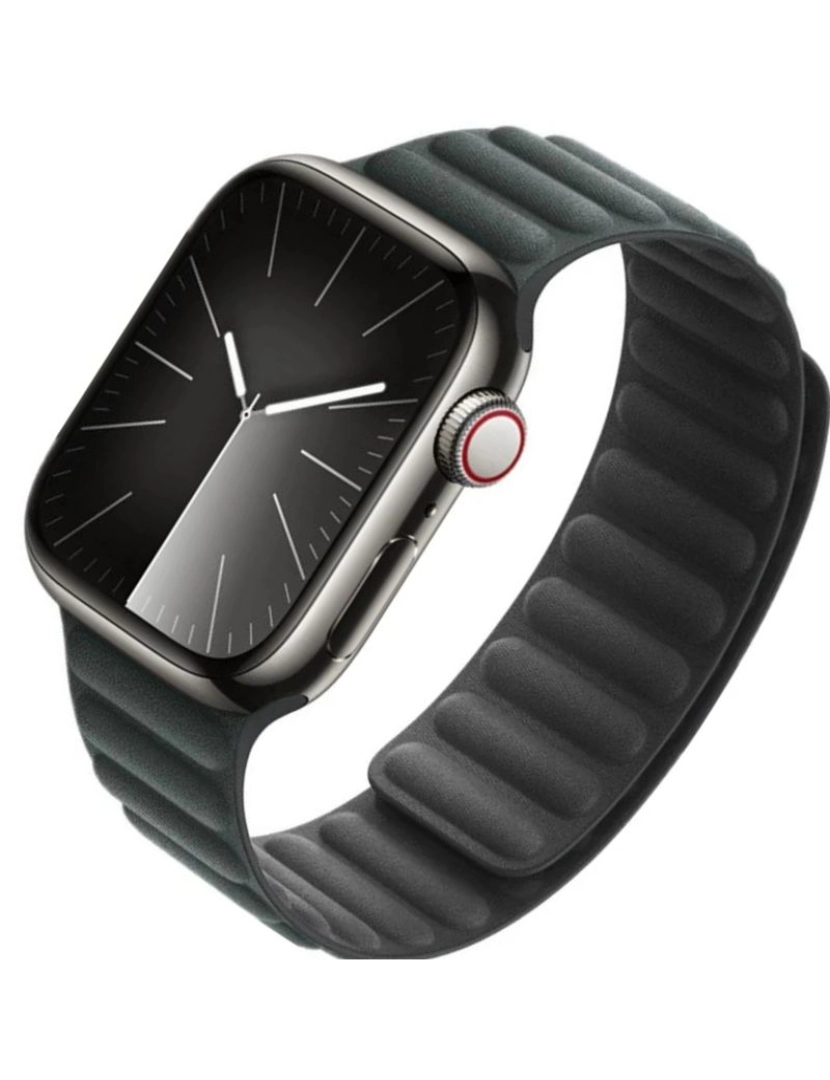 imagem de Bracelete elos magnética em tecido para Apple Watch Series 3 42mm verde escuro2