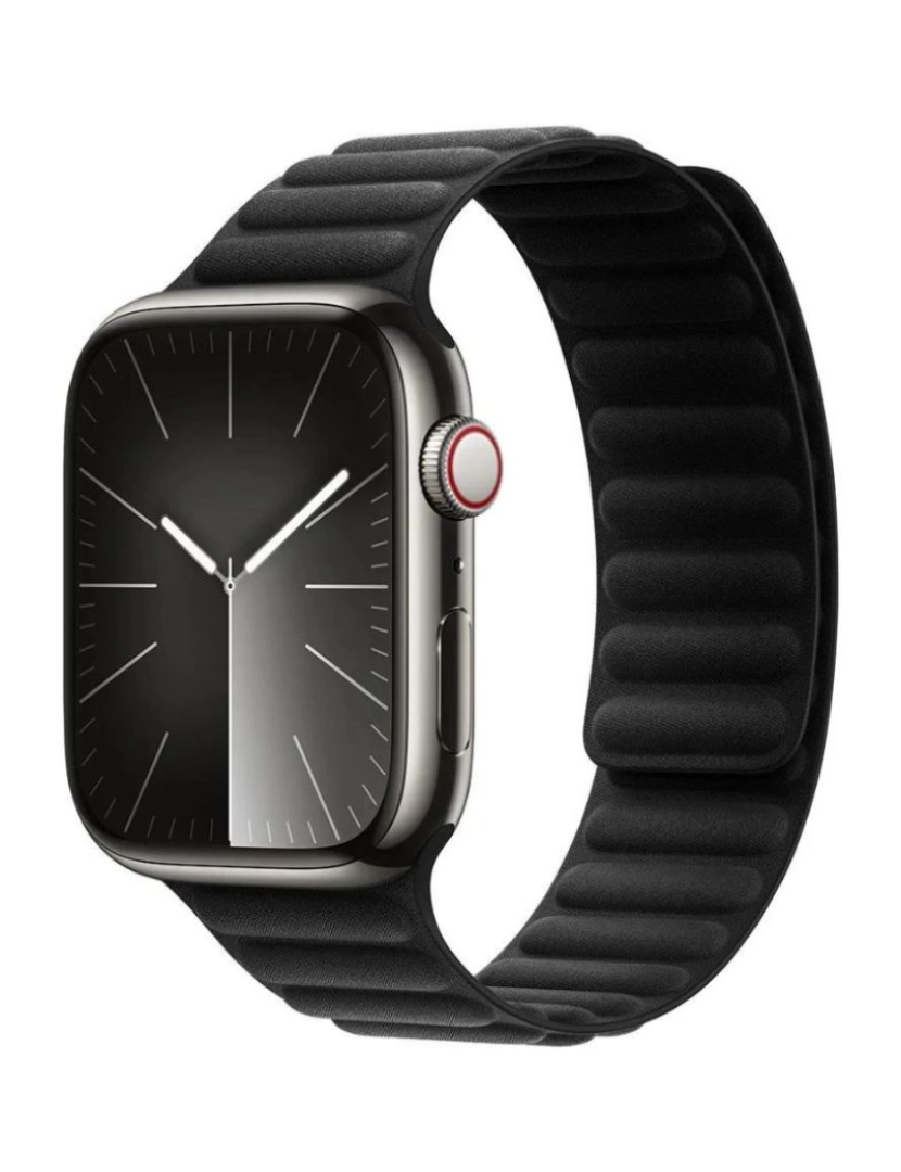 Antiimpacto! - Bracelete elos magnética em tecido para Apple Watch Series 3 42mm Preto