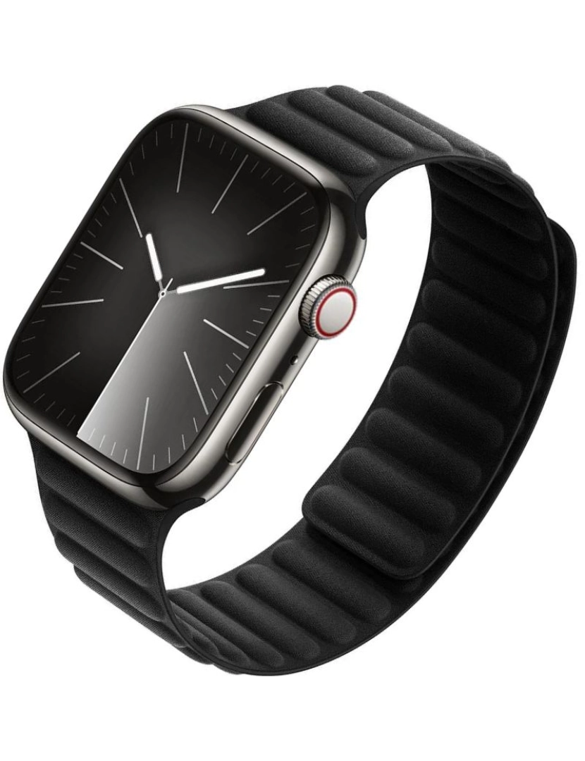 imagem de Bracelete elos magnética em tecido para Apple Watch Series 3 42mm Preto2