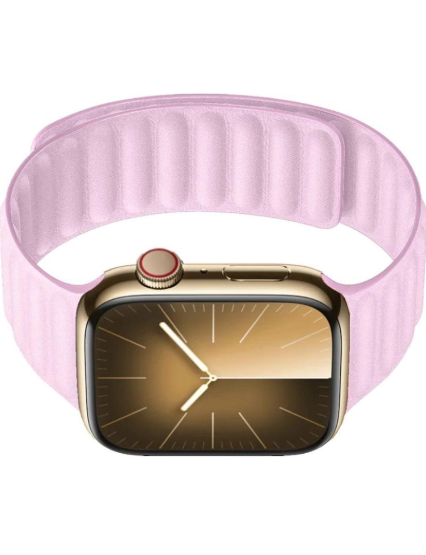 imagem de Bracelete elos magnética em tecido para Apple Watch Series 5 44mm Rosa Claro3