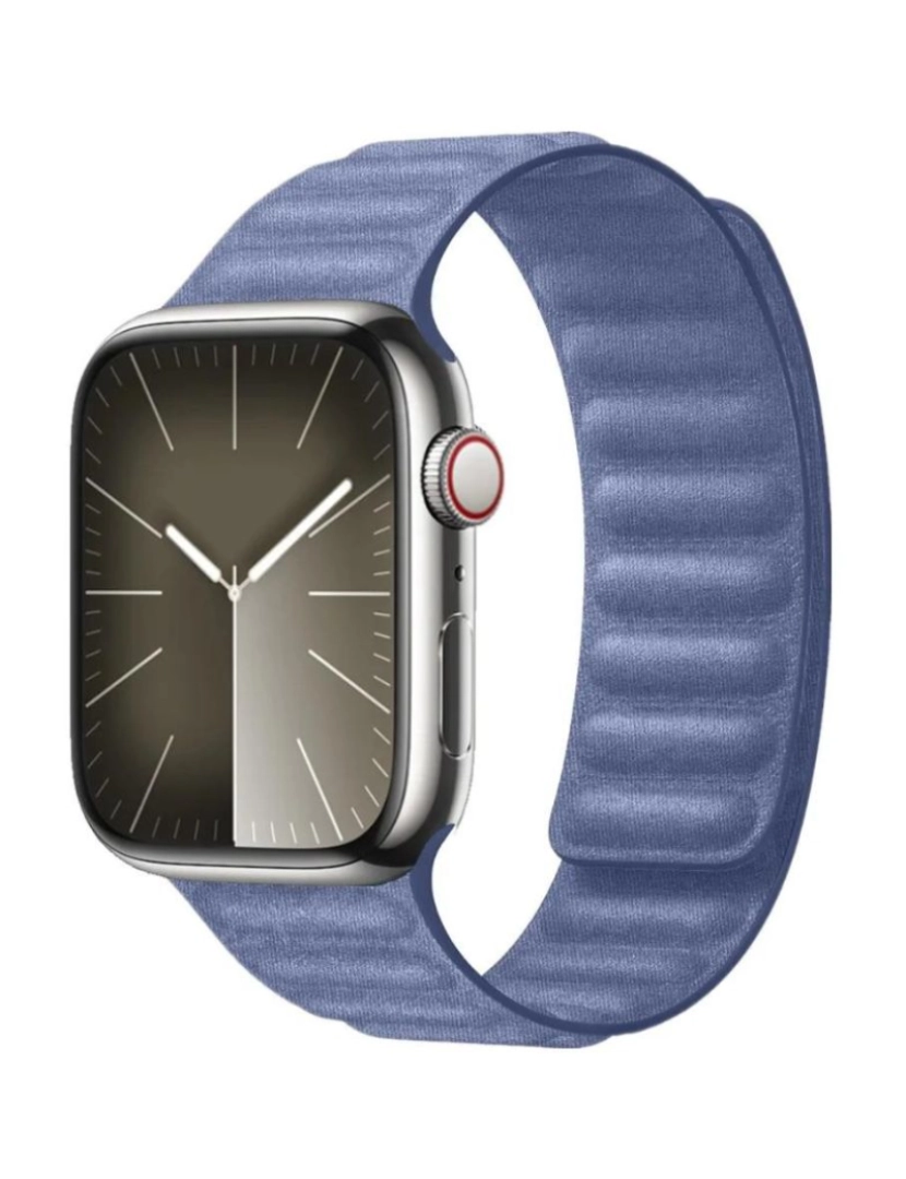 Antiimpacto! - Bracelete elos magnética em tecido para Apple Watch Series 3 38mm Azul Claro