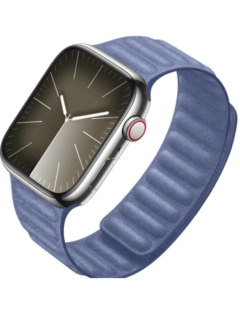 imagem de Bracelete elos magnética em tecido para Apple Watch Series 3 38mm Azul Claro2