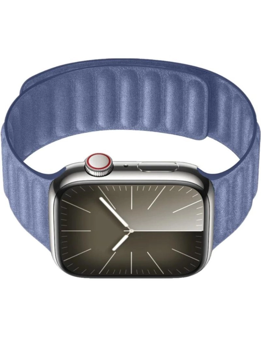 imagem de Bracelete elos magnética em tecido para Apple Watch Series 3 38mm Azul Claro3