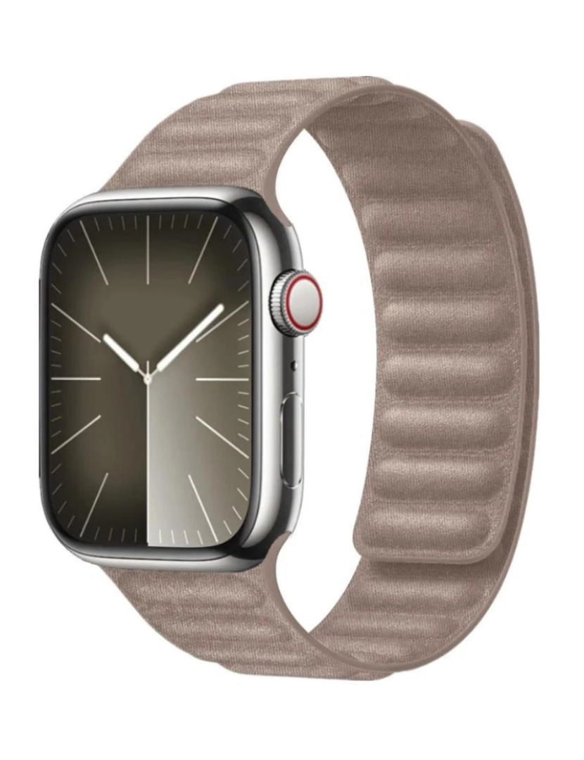 Antiimpacto! - Bracelete elos magnética em tecido para Apple Watch Ultra 2 Bege