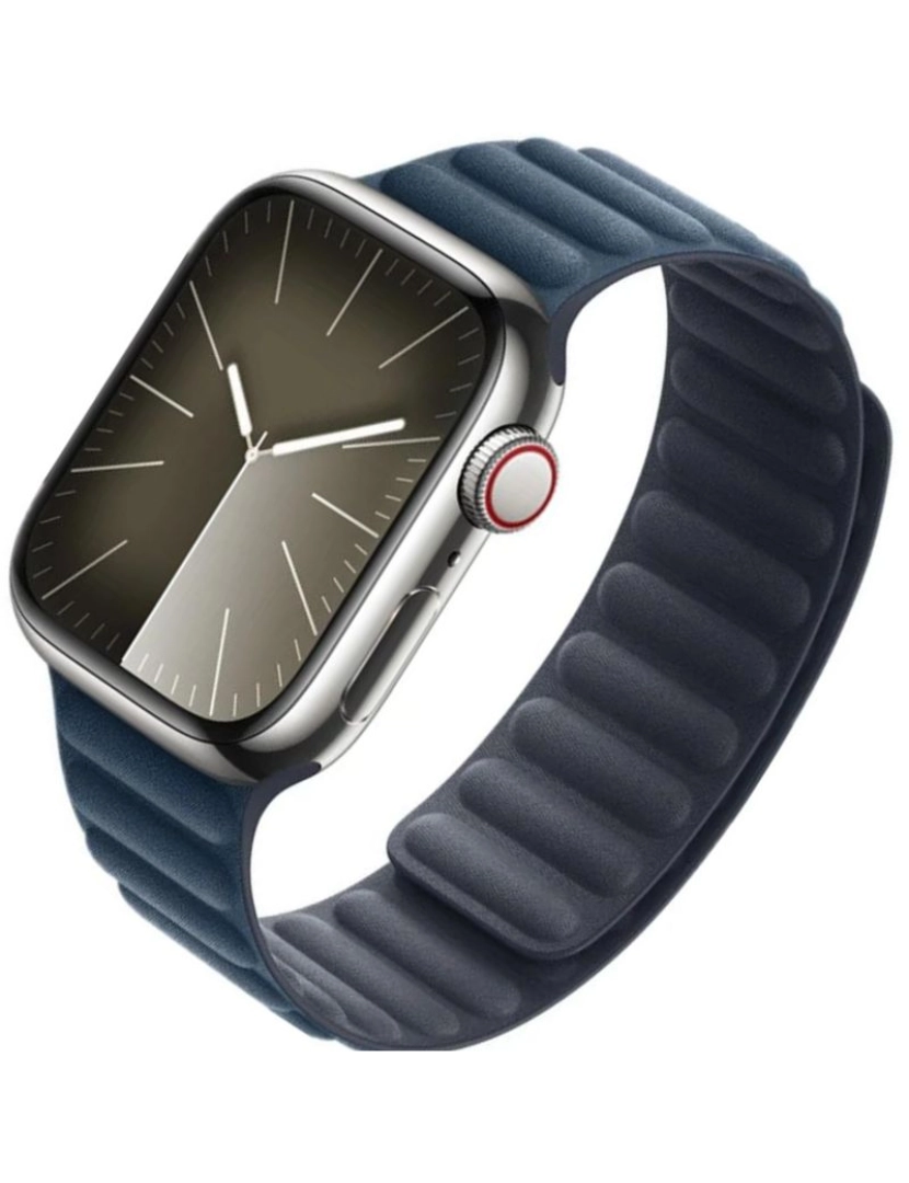 imagem de Bracelete elos magnética em tecido para Apple Watch Series 4 44mm Azul escuro2