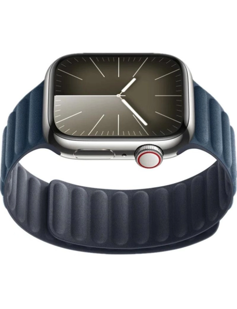 imagem de Bracelete elos magnética em tecido para Apple Watch Series 4 44mm Azul escuro3