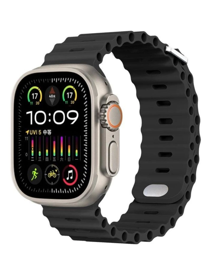 Antiimpacto! - Bracelete Ocean Waves para Apple Watch Series 3 38mm Preto