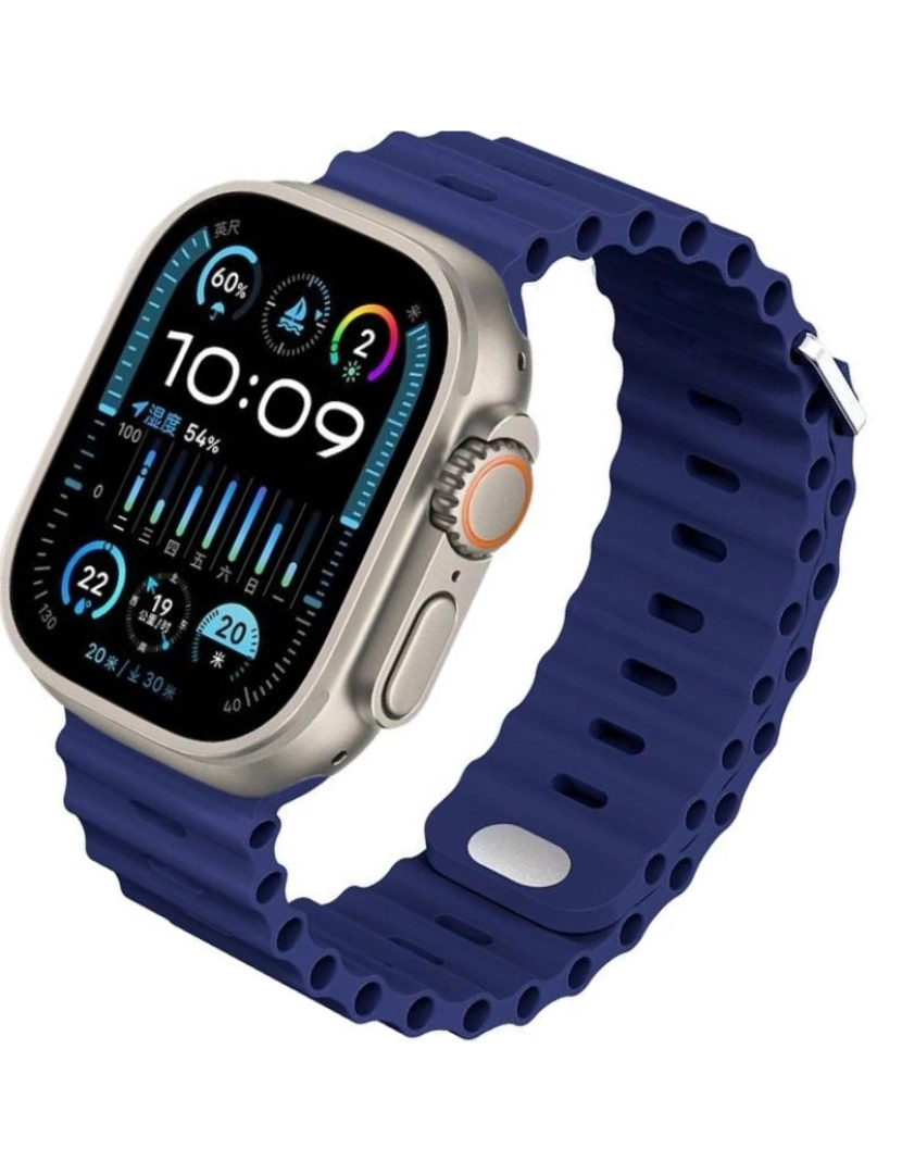 imagem de Bracelete Ocean Waves para Apple Watch Series 3 38mm Azul Meia-Noite2