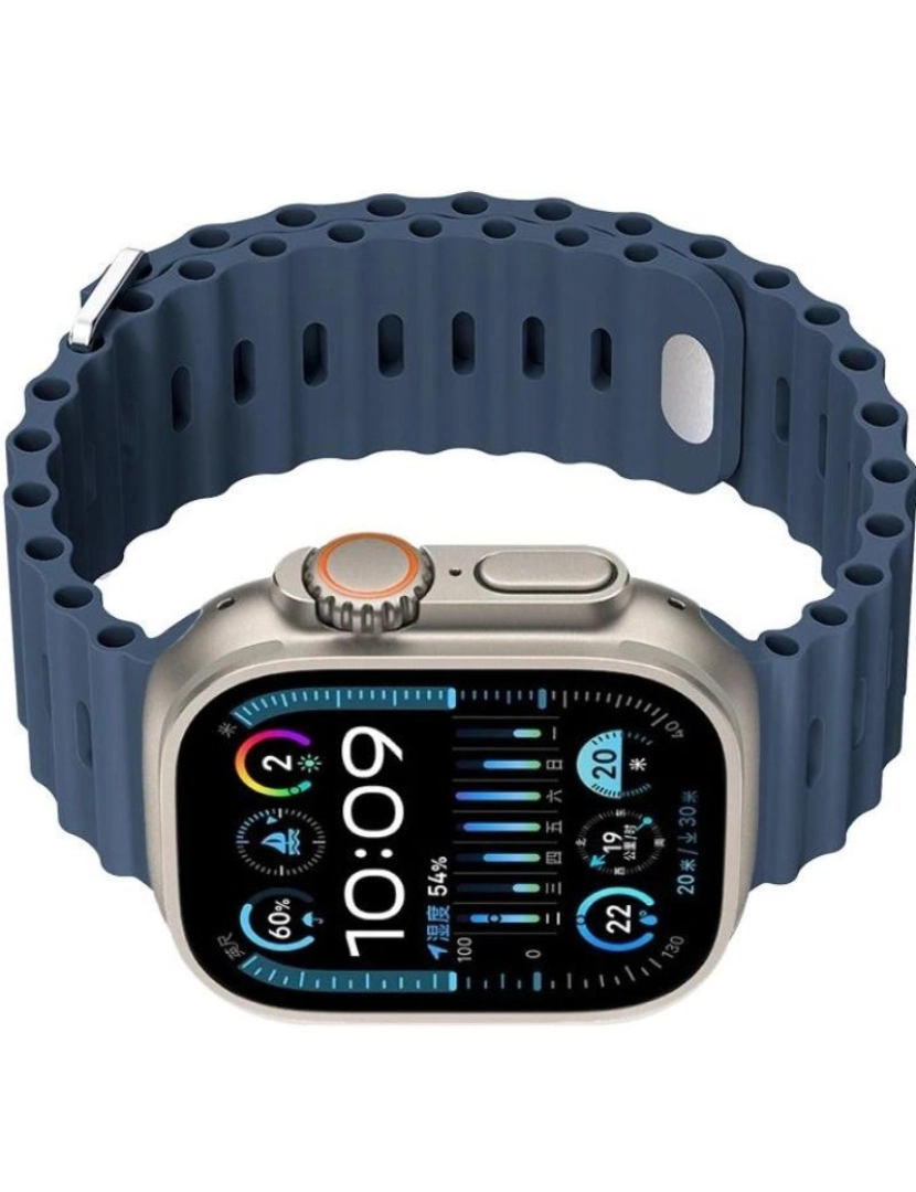 Antiimpacto! - Bracelete Ocean Waves para Apple Watch Series 7 41mm Azul Profundo