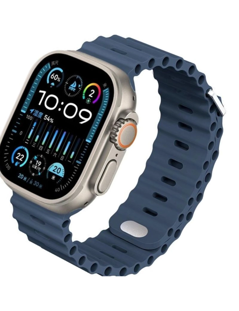 imagem de Bracelete Ocean Waves para Apple Watch Series 8 45mm Azul Profundo2