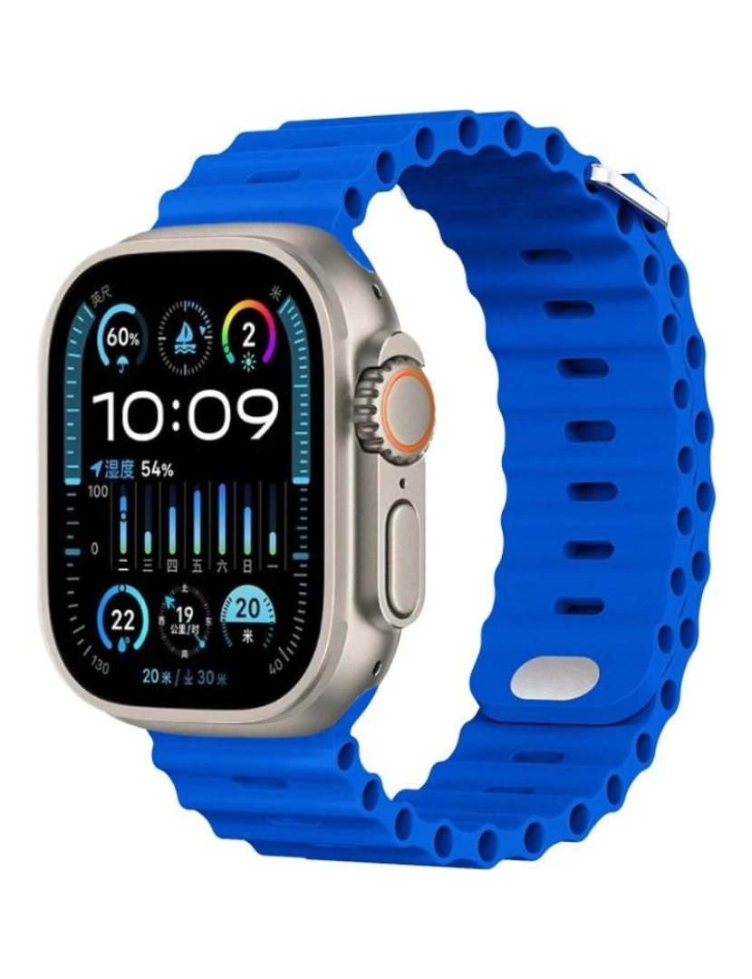 Antiimpacto! - Bracelete Ocean Waves para Apple Watch Series 7 41mm Azul Royal