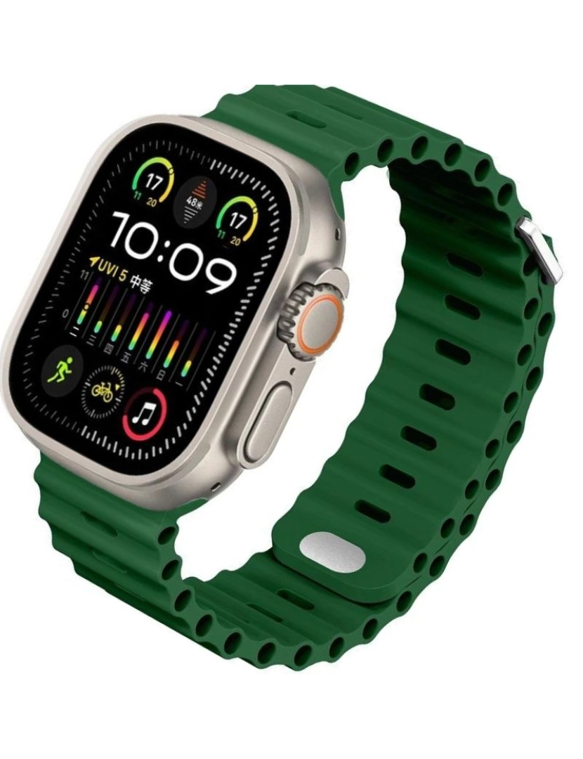 imagem de Bracelete Ocean Waves para Apple Watch Series 4 44mm Verde2