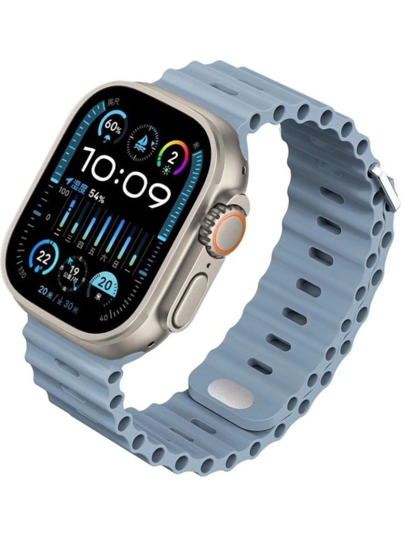 imagem de Bracelete Ocean Waves para Apple Watch Series 4 44mm Azul Claro2