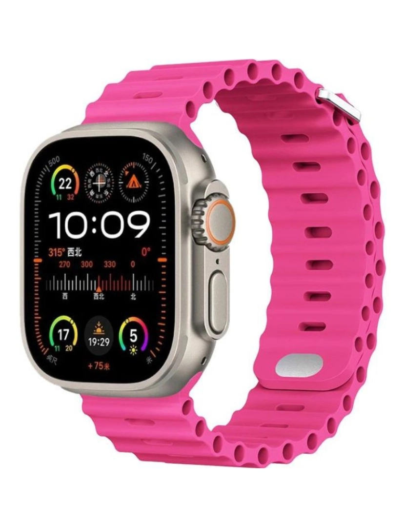 Antiimpacto! - Bracelete Ocean Waves para Apple Watch Series 7 41mm Rosa Pink