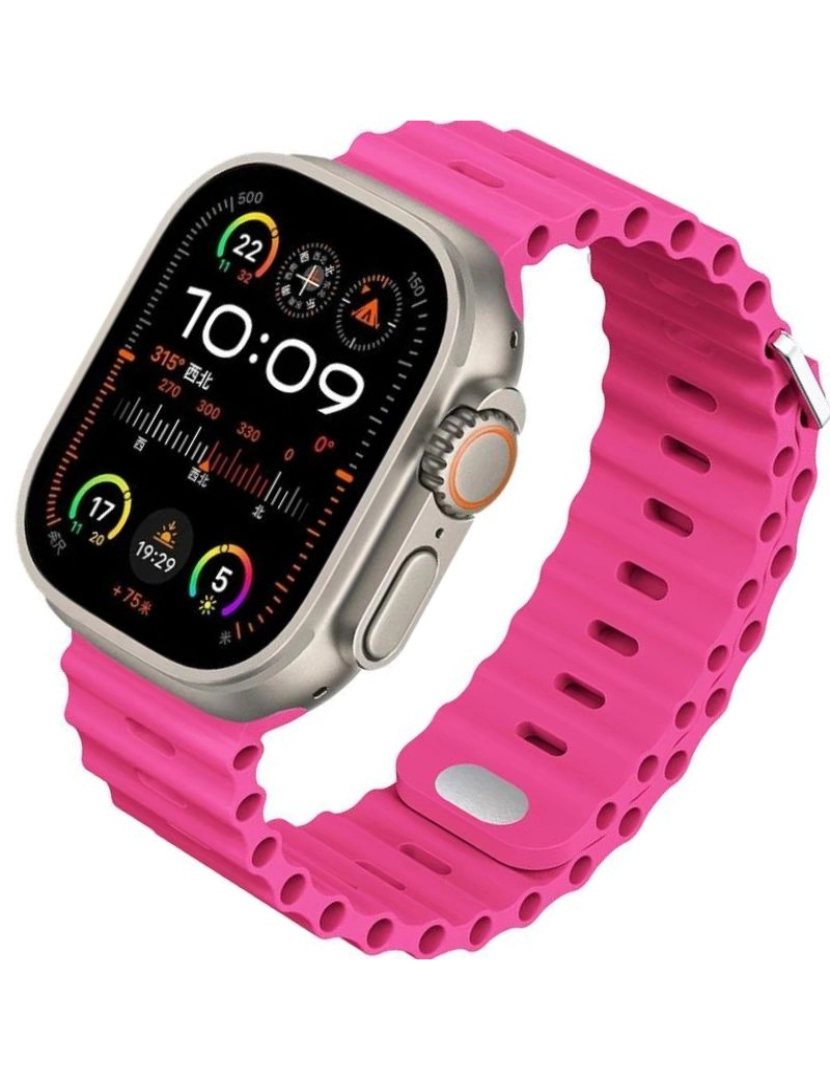 imagem de Bracelete Ocean Waves para Apple Watch Series 7 41mm Rosa Pink2