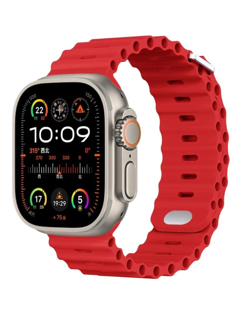 Antiimpacto! - Bracelete Ocean Waves para Apple Watch Series 3 38mm Vermelho