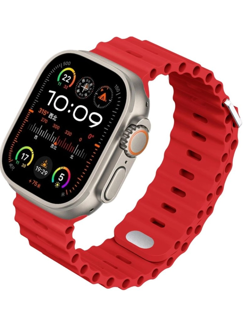 imagem de Bracelete Ocean Waves para Apple Watch Series 3 38mm Vermelho2