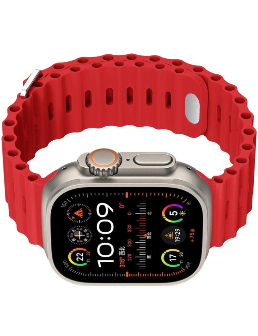 imagem de Bracelete Ocean Waves para Apple Watch Series 3 38mm Vermelho3