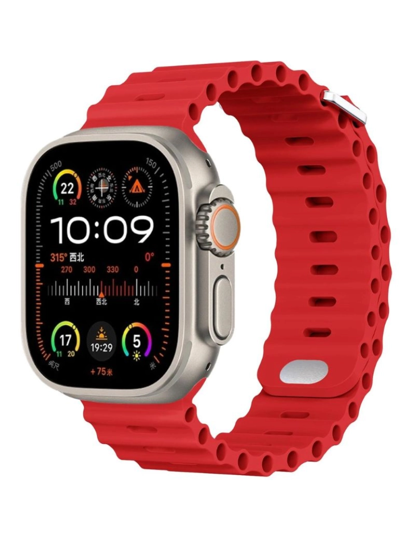 Antiimpacto! - Bracelete Ocean Waves para Apple Watch Series 7 41mm Vermelho