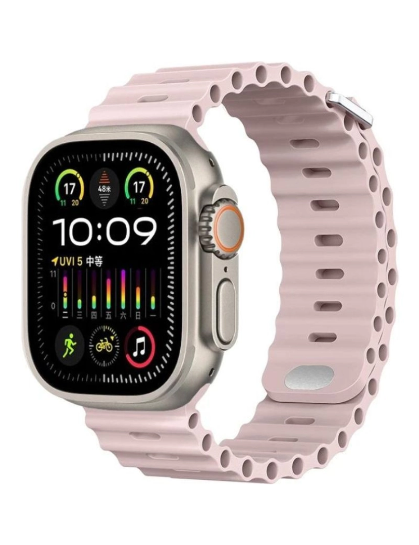 Antiimpacto! - Bracelete Ocean Waves para Apple Watch Series 3 38mm Rosa Claro