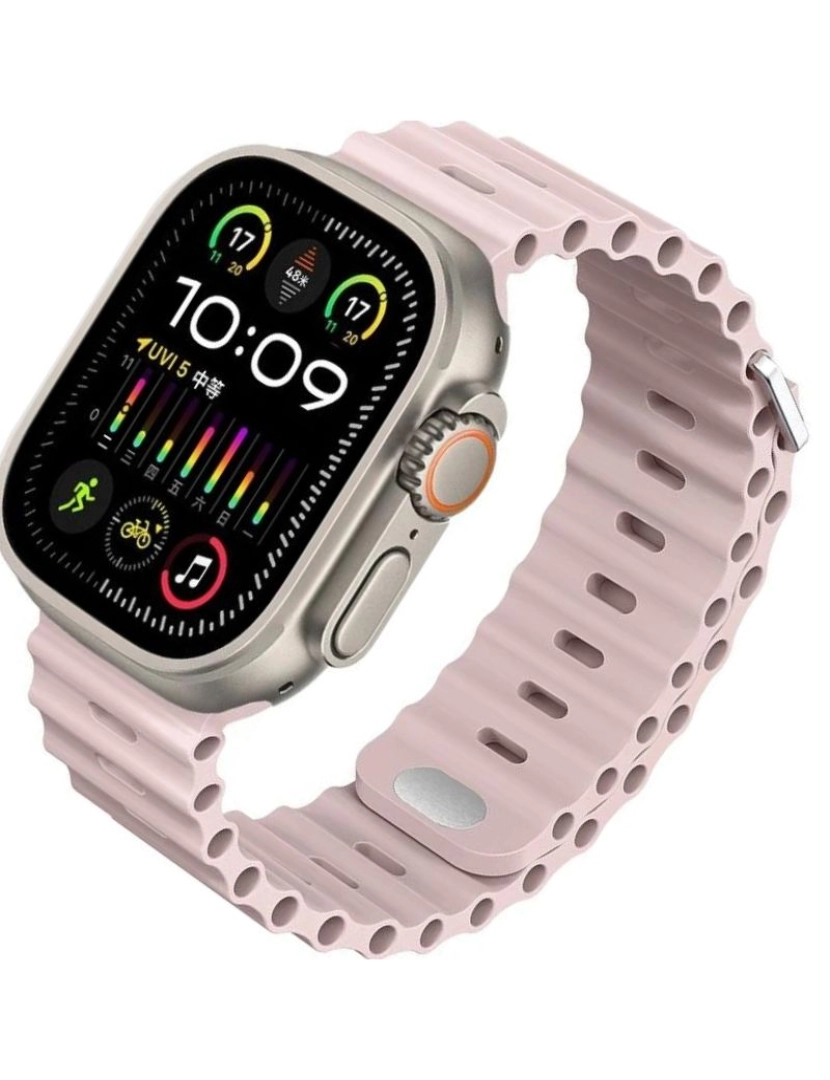 imagem de Bracelete Ocean Waves para Apple Watch Series 3 38mm Rosa Claro2