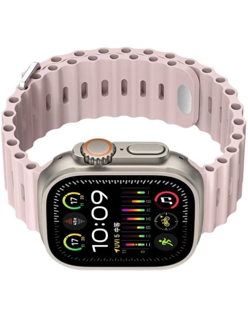 imagem de Bracelete Ocean Waves para Apple Watch Series 6 44mm Rosa Claro3