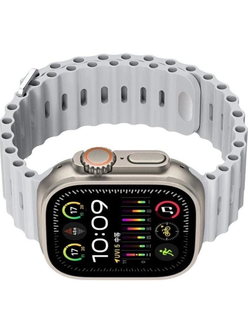imagem de Bracelete Ocean Waves para Apple Watch Series 7 41mm Cinzento3