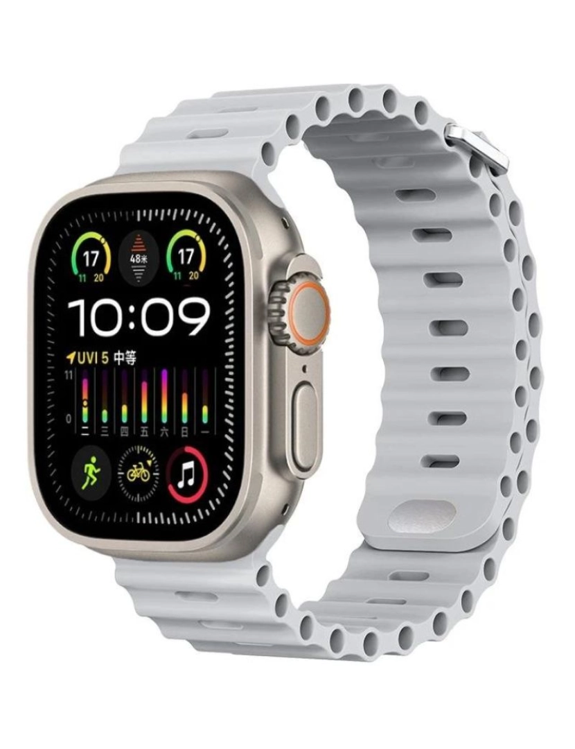 Antiimpacto! - Bracelete Ocean Waves para Apple Watch Series 9 41mm Cinzento