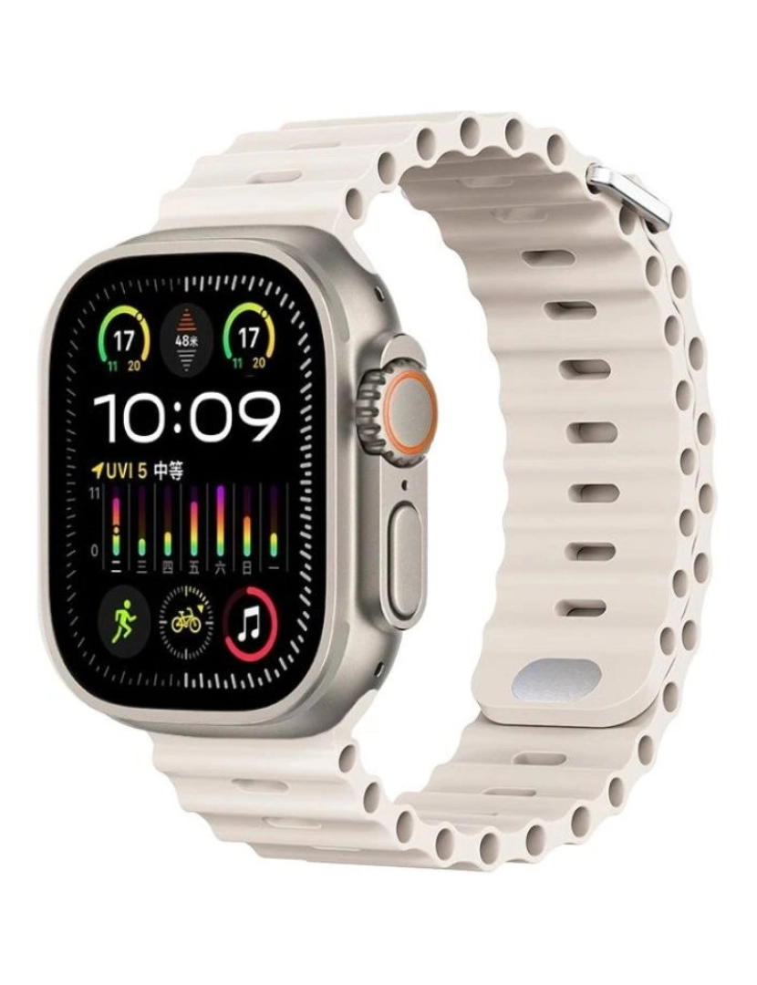 Antiimpacto! - Bracelete Ocean Waves para Apple Watch Series 7 45mm Luz das Estrelas