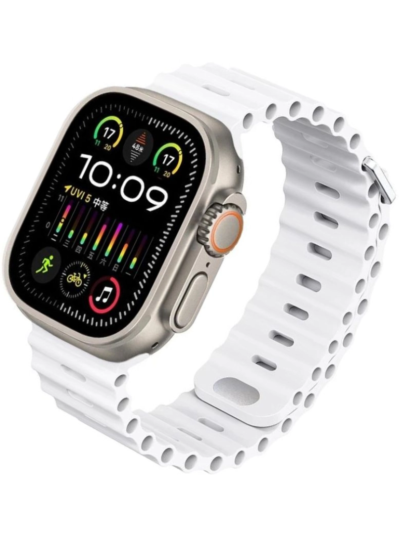 imagem de Bracelete Ocean Waves para Apple Watch Series 3 38mm Branco2