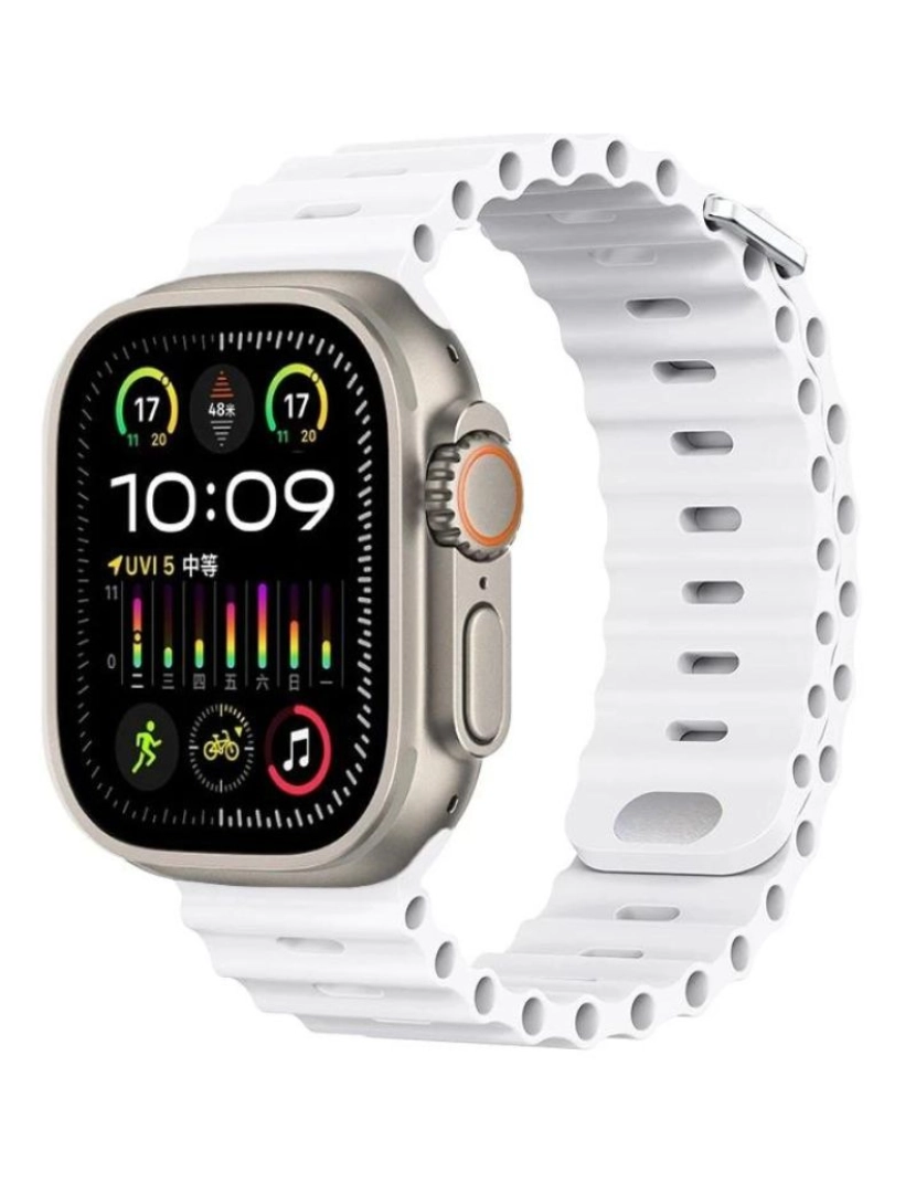 Antiimpacto! - Bracelete Ocean Waves para Apple Watch Series 7 41mm Branco
