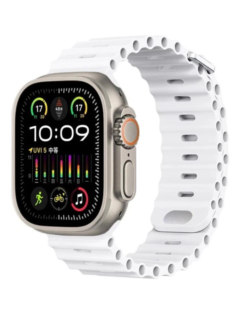 imagem de Bracelete Ocean Waves para Apple Watch Series 9 41mm Branco1