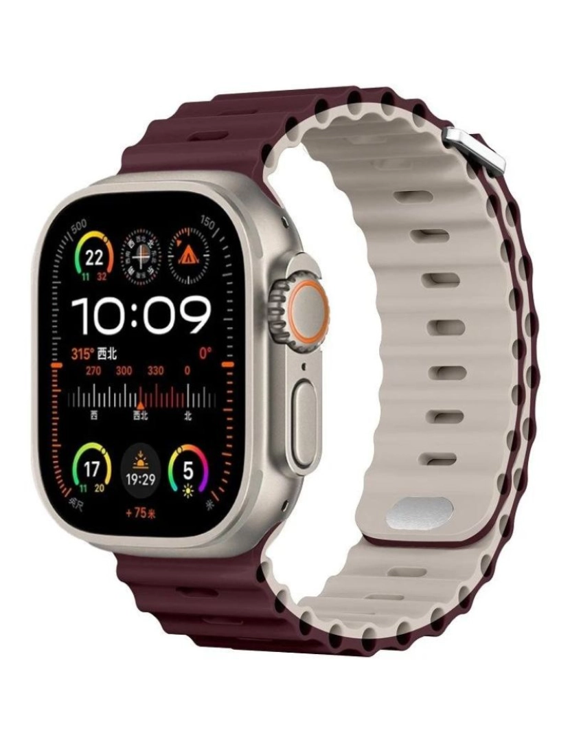 Antiimpacto! - Bracelete Ocean Waves para Apple Watch Series 3 38mm Vinho e Luz das Estrelas