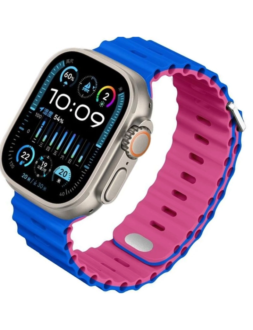 imagem de Bracelete Ocean Waves para Apple Watch Series 3 38mm Azul e Rosa2