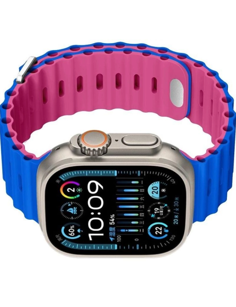 imagem de Bracelete Ocean Waves para Apple Watch Series 3 38mm Azul e Rosa3