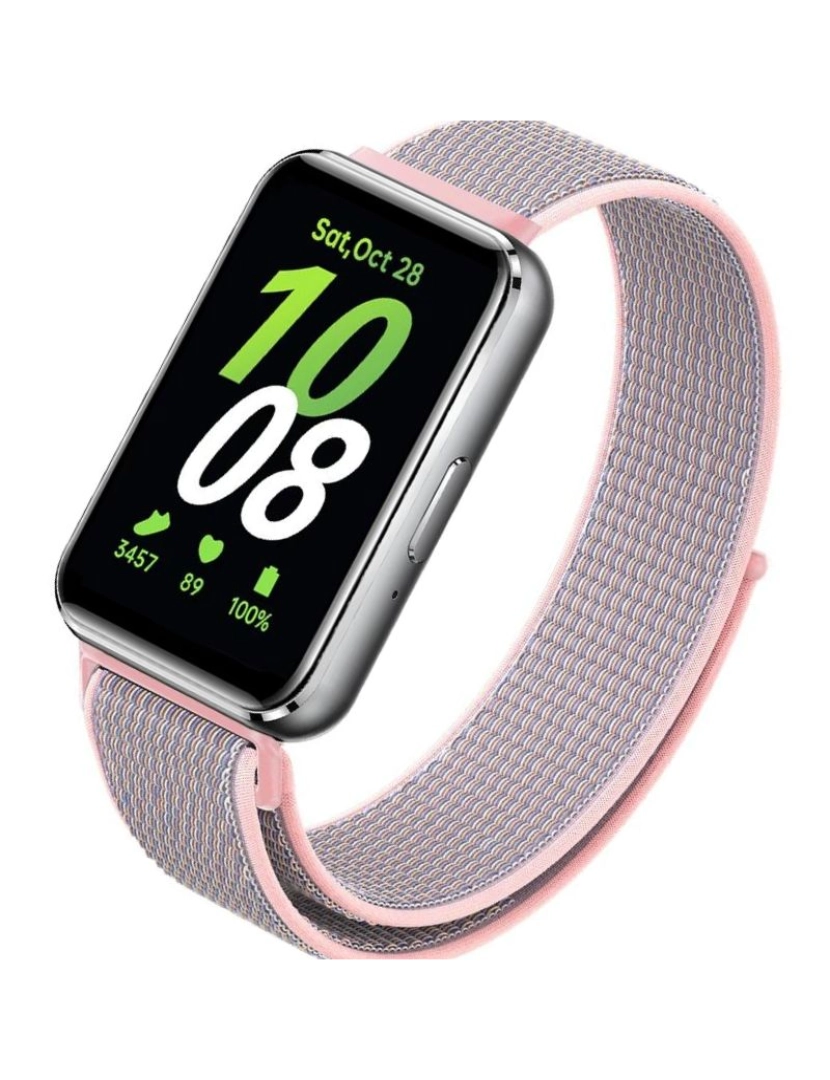 imagem de Bracelete em tecido nylon desportivo para Samsung Galaxy Fit 3 Rosa Claro2