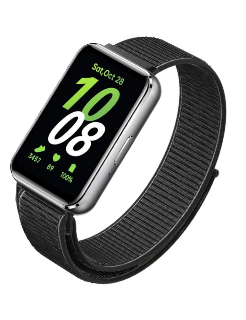 imagem de Bracelete em tecido nylon desportivo para Samsung Galaxy Fit 3 Preto2