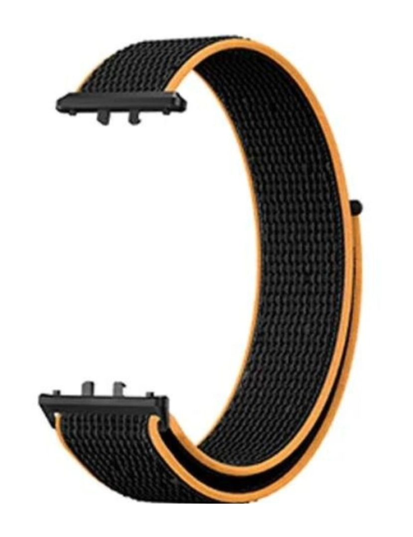 imagem de Bracelete em tecido nylon desportivo para Samsung Galaxy Fit 3 Preto e Laranja3