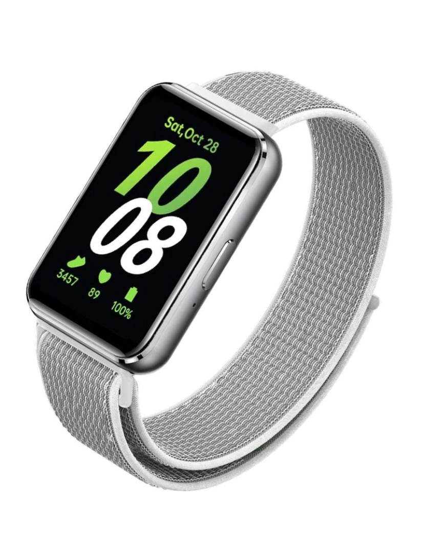 imagem de Bracelete em tecido nylon desportivo para Samsung Galaxy Fit 3 Cinza Claro2