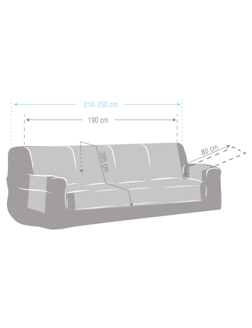 imagem de Capa acolchoada reversible Michelle para sofá de 4 lugares cor 00 Marfim2