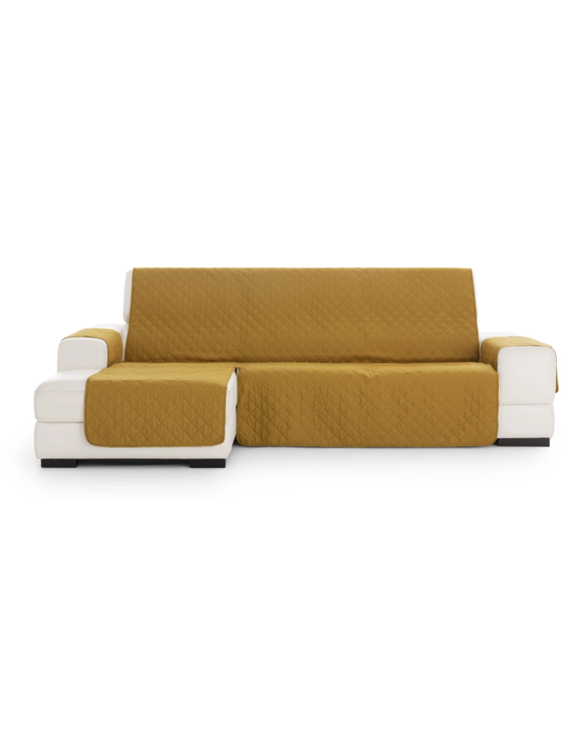 Milica - Capa sofa chaise longue reversible Michelle - Tamanho 200 cm na cor C/05 (Mostarda)