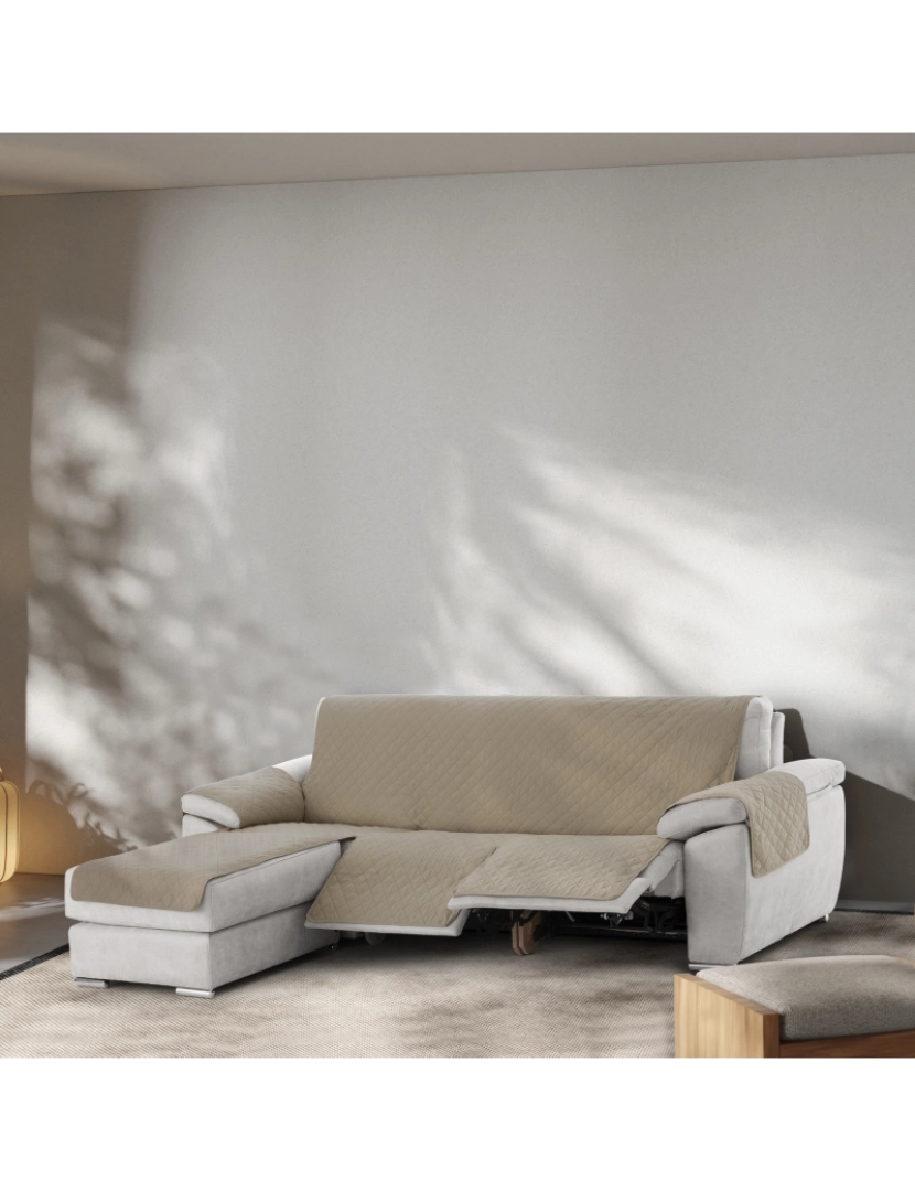 imagem de Capa sofa chaise longue relax assento rebatível Michelle - Tamanho 200 cm na cor C/01 (Bege)9