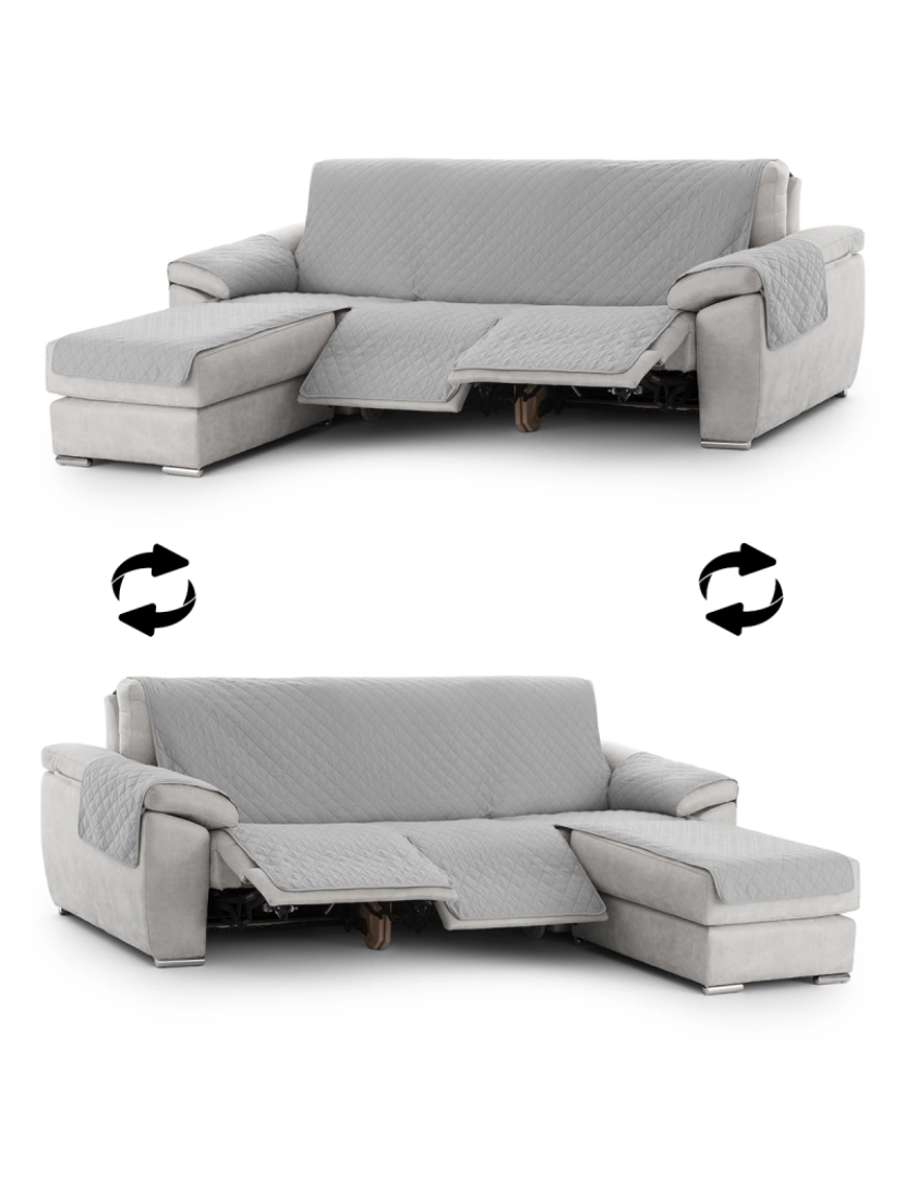 imagem de Capa sofa chaise longue relax assento rebatível Michelle - Tamanho 200 cm na cor C/06 (Cinzento)5