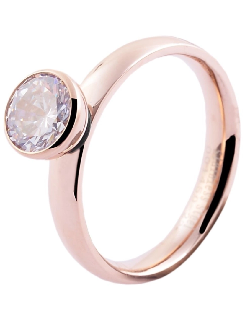 Akzent - Akzent  Anel Mulher Rose Gold em Aço Inoxidável   Tam.56   0170