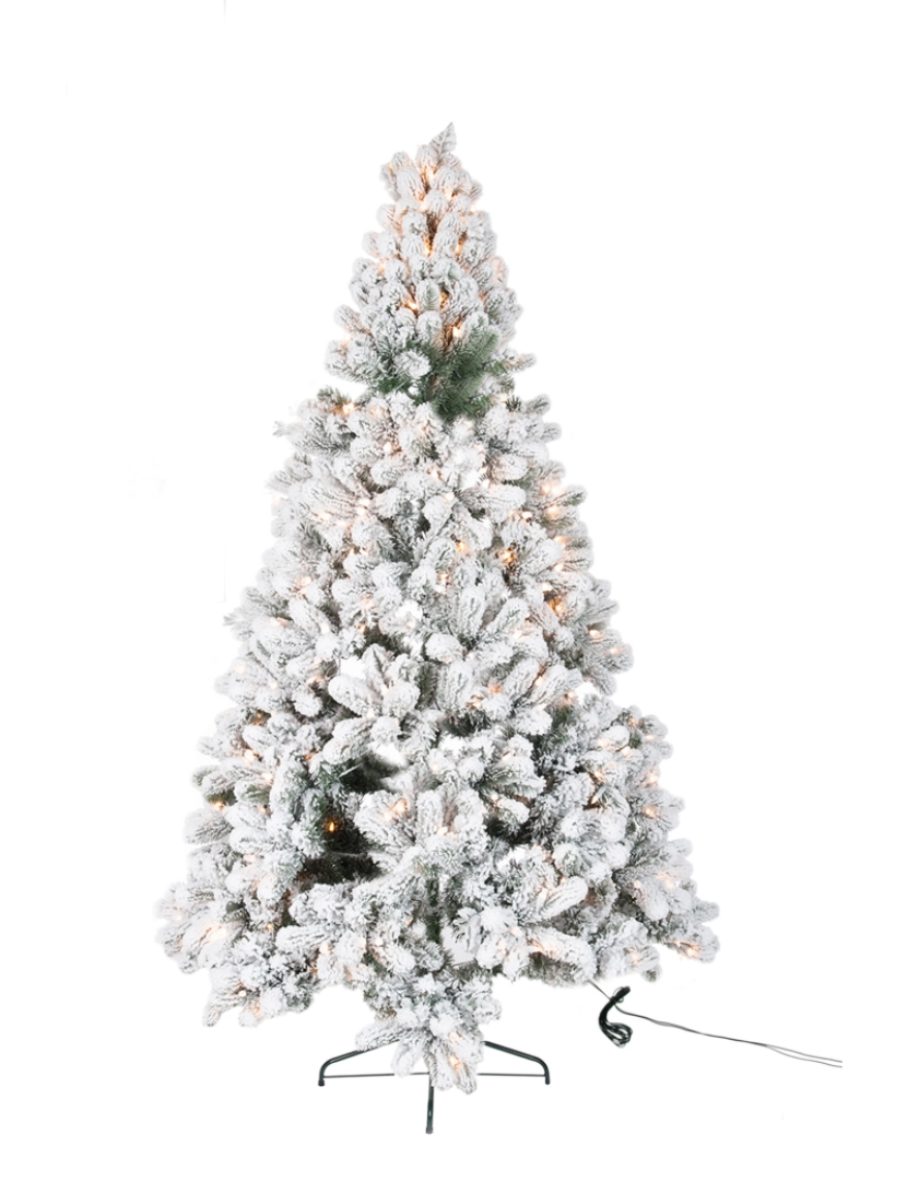imagem de Sapin de Natal J-Line + LED de plástico de neve verde/branco1